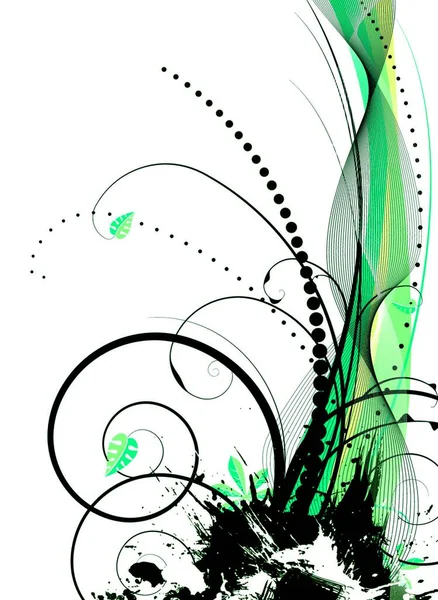 Абстрактна Ілюстрація Природною Темою Використанням Листя Зелених Відтінків — стоковий вектор