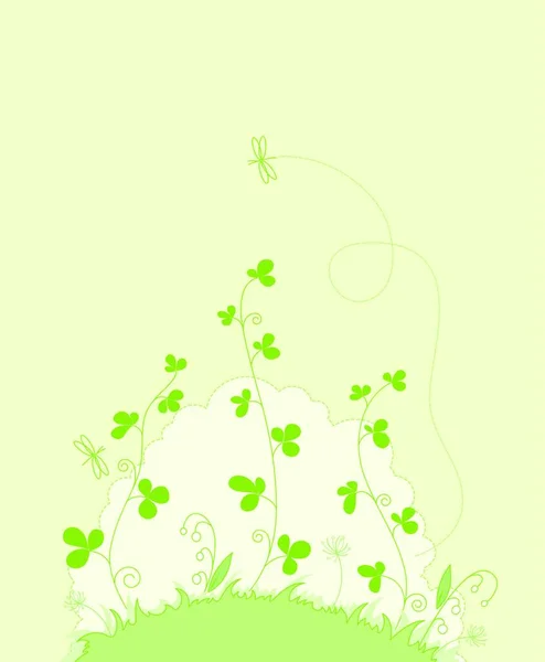 Vector Fondo Floral Verde — Vector de stock