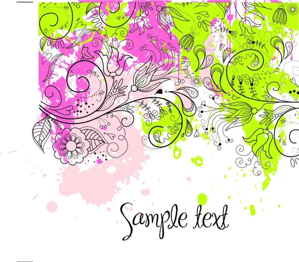 Drawing Floral Background Vector Illustration — Stock Vector