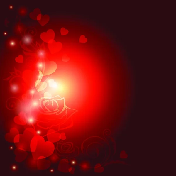 Valentine Hari Kartu Ucapan Dengan Hati - Stok Vektor