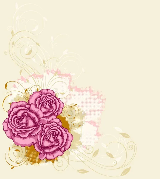 Tekening Bloemen Achtergrond Vector Illustratie — Stockvector