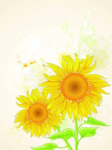 Dibujo Fondo Floral Ilustración Vectorial — Vector de stock