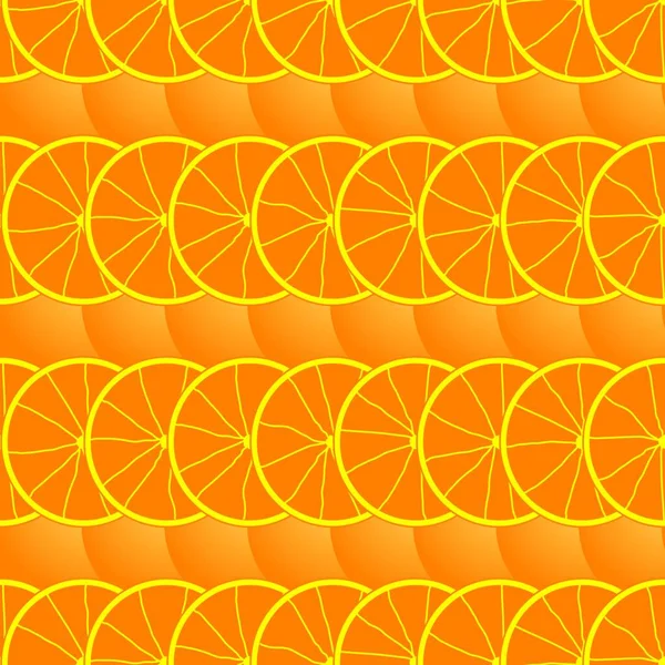 Abstrakte Frucht Hintergrund Von Scheiben Geschnittenen Orangenstücken Reihen — Stockvektor