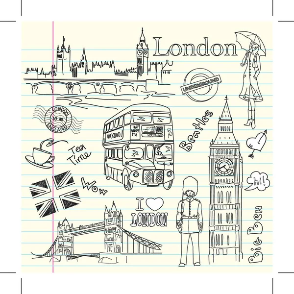 Londres Capital Inglaterra Reino Unido — Vector de stock