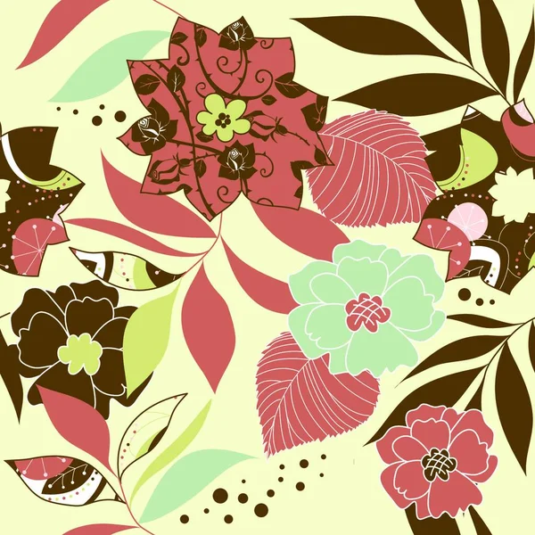 Retro Floralen Nahtlosen Hintergrund — Stockvektor