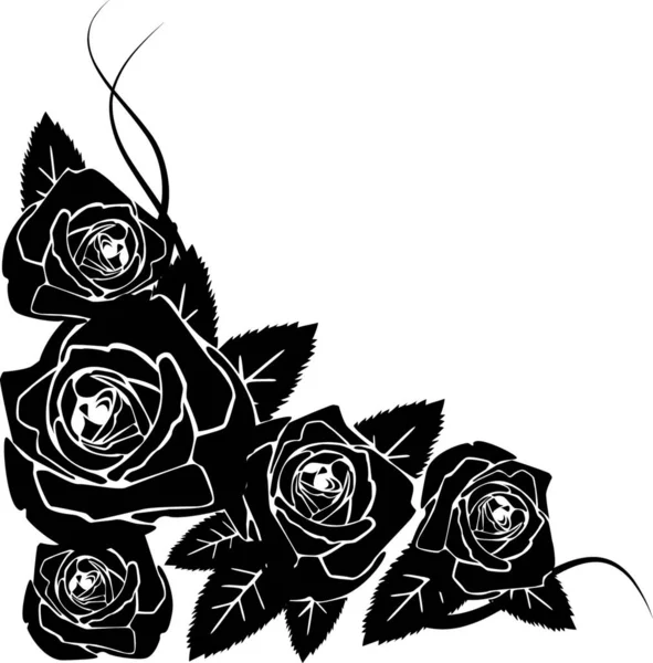 黒いバラから作られた背景 — ストックベクタ