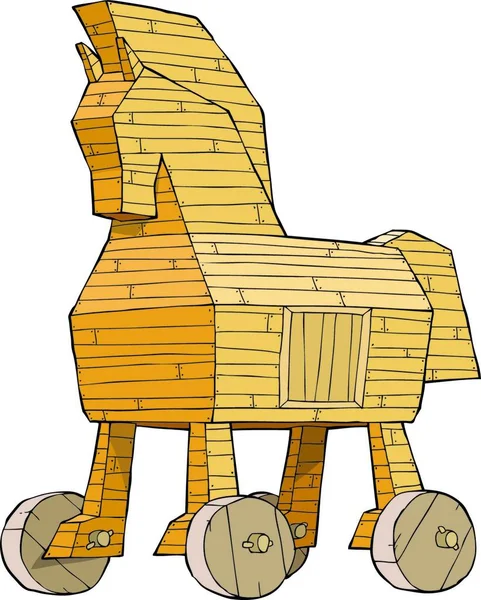 Троянский Конь Белом Фоне — стоковый вектор
