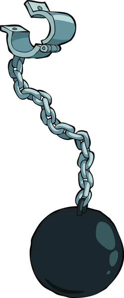 Iron Chain Shackle Load Vector Illustration — Stock Vector