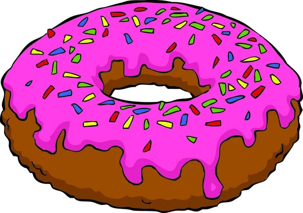 Donut Vit Bakgrund Vektor Illustration — Stock vektor