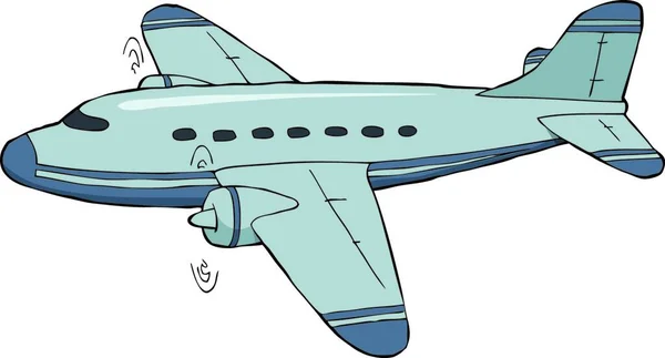 Avión Sobre Fondo Blanco Ilustración Vectorial — Archivo Imágenes Vectoriales