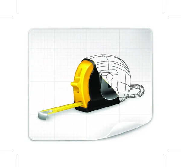 Desenho Fita Métrica Vector — Vetor de Stock