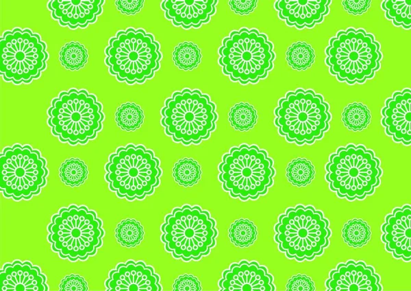 Векторна Ілюстрація Фанк Квітів Абстрактний Візерунок Зеленому Фоні — стоковий вектор