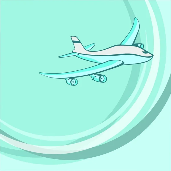 Ilustração Vetorial Dos Desenhos Animados Transporte Pequeno Avião Azul — Vetor de Stock