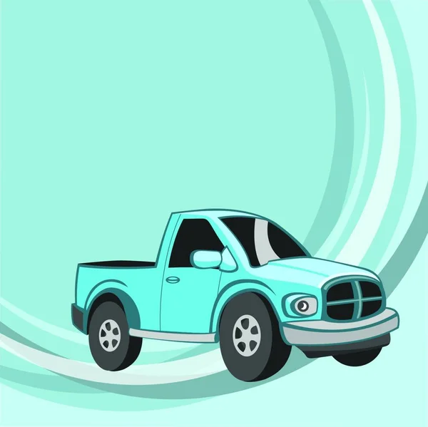 輸送漫画のベクトルイラスト 面白い青い車 — ストックベクタ