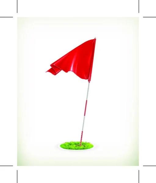 Červená Golfová Vlajka Vektor — Stockový vektor