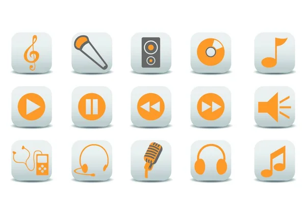 Vector Illustration Music Audio Icons You Can Use Your Website — Wektor stockowy