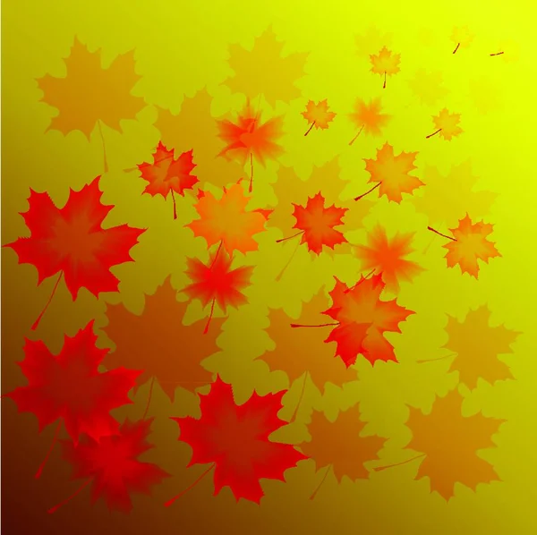 Fundo Outono Abstrato Folhas Voadoras Bordo — Vetor de Stock