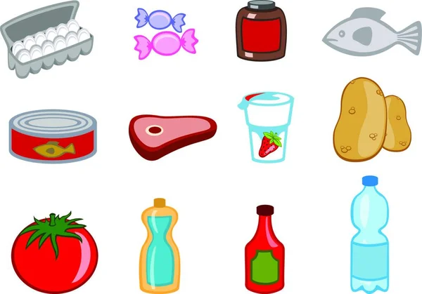 Vector Illustration Food Icons You Can Decorate Your Website Application — Stock Vector