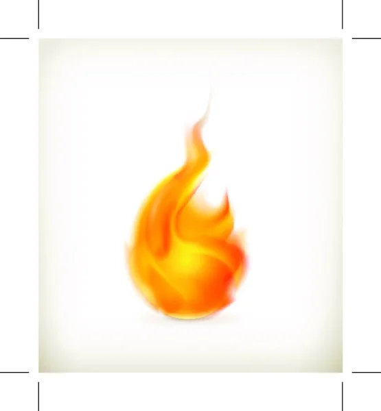 Flamme Icône Vectorielle Isolée Sur Fond Blanc — Image vectorielle