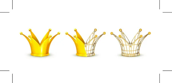 Korona Metalowa Szlachetna Król Królowa — Wektor stockowy