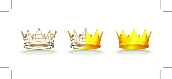 贵金属王冠 王冠和王后 — 图库矢量图片