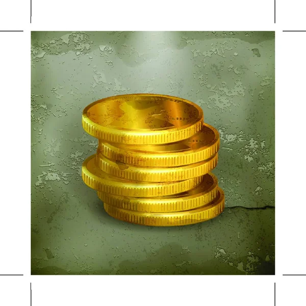 Montones Monedas Oro Vector — Vector de stock