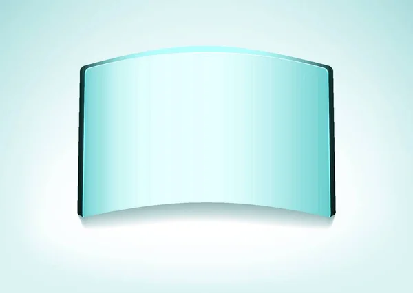 Placa Tablero Nombre Vidrio Transparente Sobre Fondo Azul — Vector de stock
