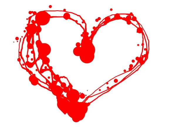 Vector Valentine Heart Blots White — Stock Vector