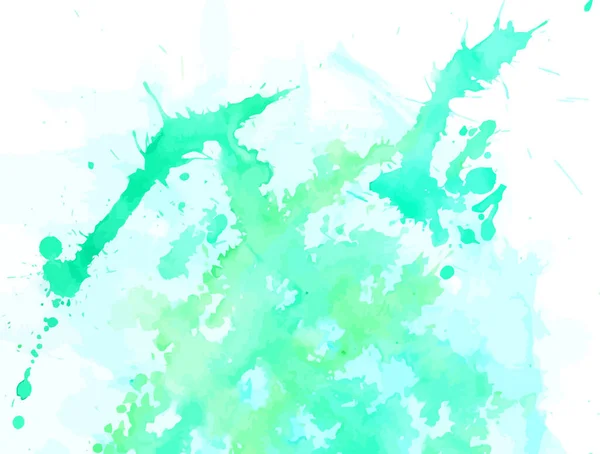 Spot Art Aquarell Grüne Textur Auf Weißem Hintergrund — Stockvektor