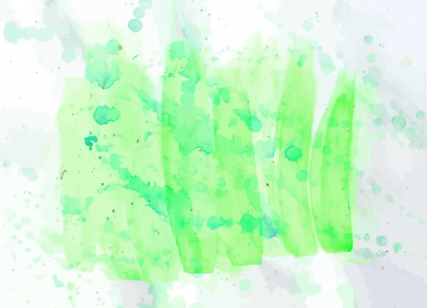 Spot Art Aquarell Grüne Textur Auf Weißem Hintergrund — Stockvektor