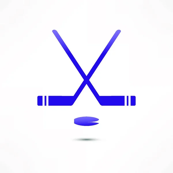 Ikona Hokejové Hole Puku — Stockový vektor