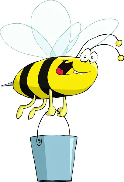Bee White Background Vector Illustration — Wektor stockowy