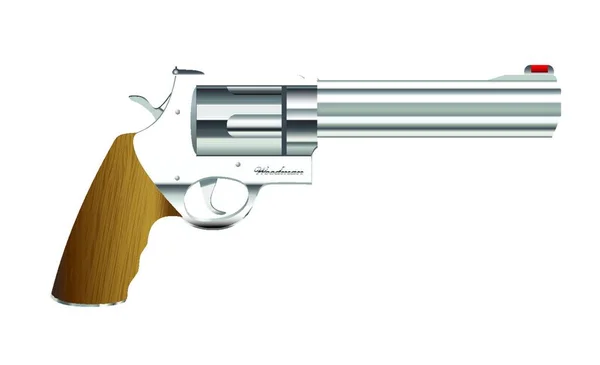 Pistola Metal Antigua Con Mango Madera — Vector de stock