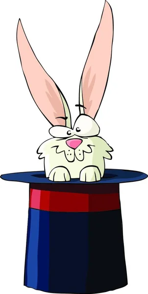 Şapkalı Vektör Çizim Karikatür Tavşan — Stok Vektör