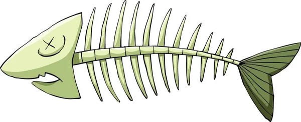 Рыбья Кость Белом Фоне Векторная Иллюстрация — стоковый вектор