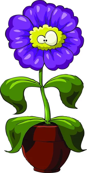 Cartoon Bloem Een Witte Achtergrond Vector — Stockvector