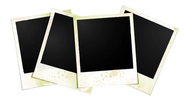 Colección Cuatro Fotografías Polaroid Blanco Desplegadas — Vector de stock