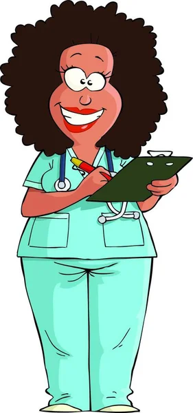 Die Krankenschwester Füllt Den Dokumentenvektor Aus — Stockvektor