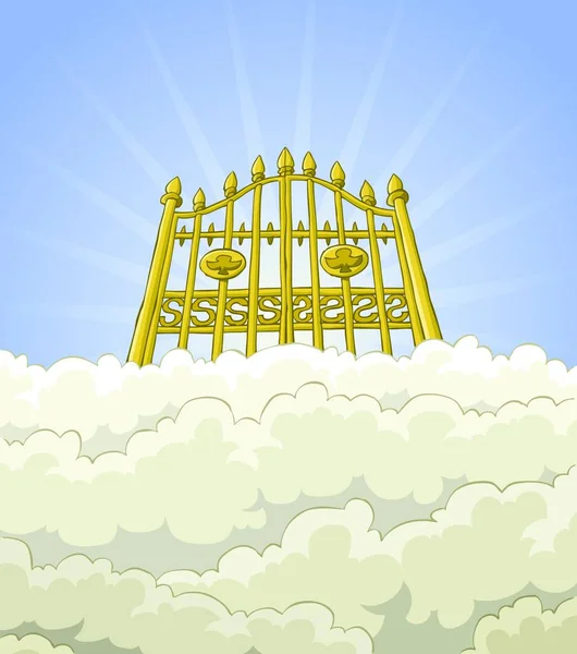 Die Tore Des Paradieses Den Wolken Vektor — Stockvektor