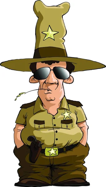 Sheriff Vit Bakgrund Vektor Illustration — Stock vektor