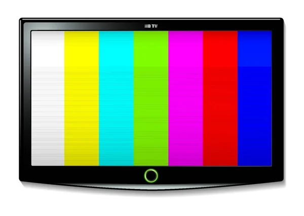Pantalla Prueba Rayas Moderno Televisor Lcd Montado Pared — Vector de stock