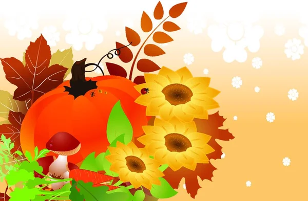Векторная Иллюстрация Яркого Осеннего Фона Дня Благодарения — стоковый вектор