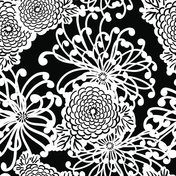 Fleur Art Déco Motif Sans Couture Style Rétro Illustration Vectorielle — Image vectorielle