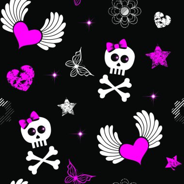 Seamless from emo symbols(can be repeated and scaled in any size) clipart