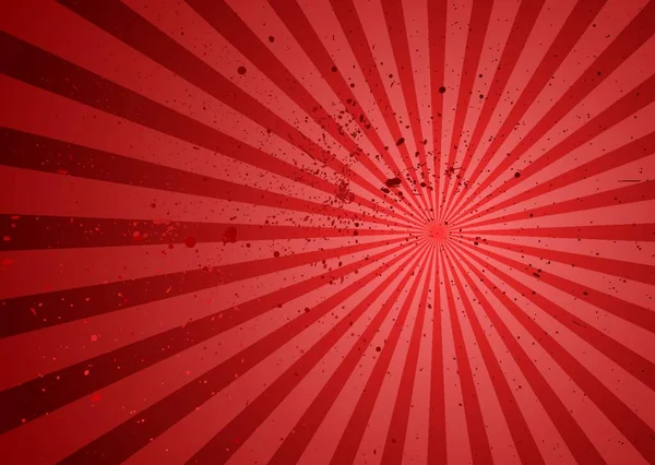 Fondo Abstracto Rojo Con Rayos Radiantes Salpicaduras Tinta Grunge — Archivo Imágenes Vectoriales
