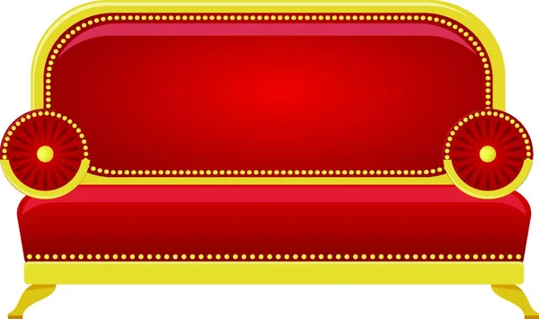 Illustration Vectorielle Canapé Rouge — Image vectorielle