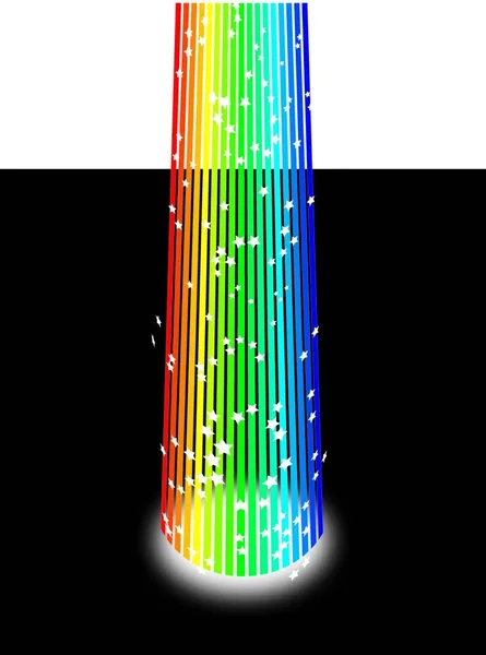 Een Enkele Lichtschacht Schijnt Een Spotlicht Het Zwart — Stockvector