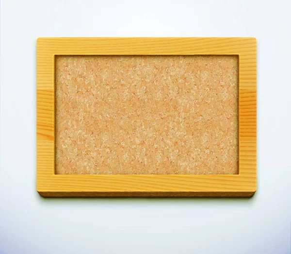 Vector Illustration Detailed Blank Cork Bulletin Board Wood Frame — Stock Vector