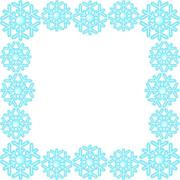 Niebieska Ramka Abstrakcyjnym Płatkiem Śniegu — Wektor stockowy