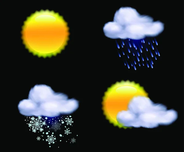 Vektor Illustration Von Symbolen Für Kühles Wetter — Stockvektor